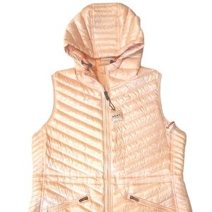 DKNY Pearl Pink, Down Filled Puffy Vest, Hood